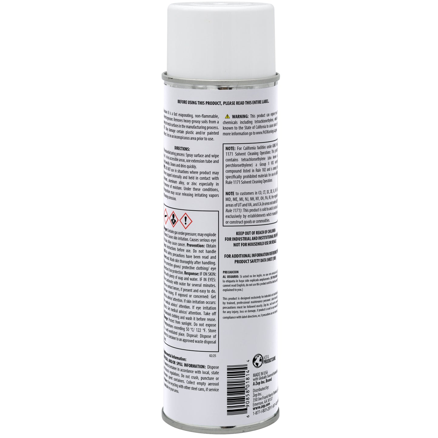 Zep Aerosolve III Chlorinated All Purpose Degreaser - 20 oz.