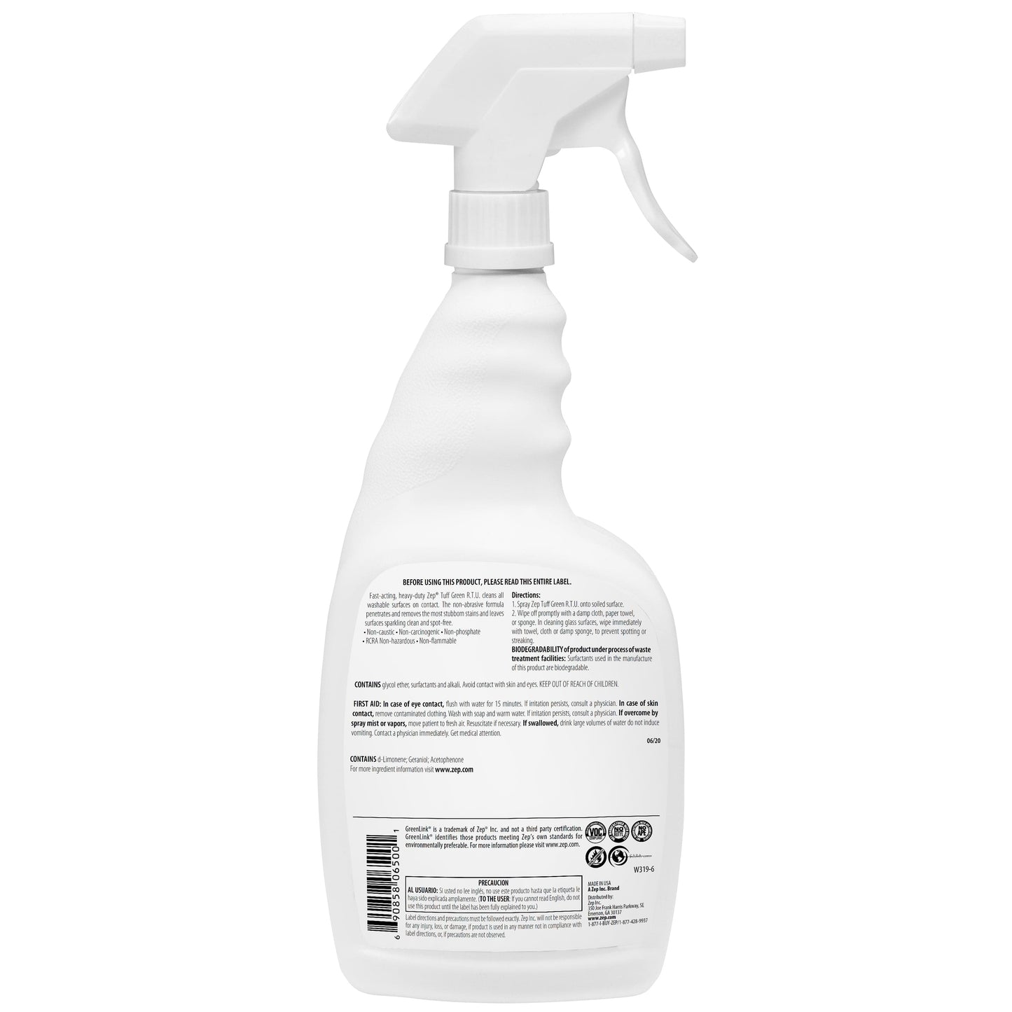 Zep Tuff Green Ready-to-Use All-Purpose Cleaner – Spot-Free Surface Cleaner – 32 oz.