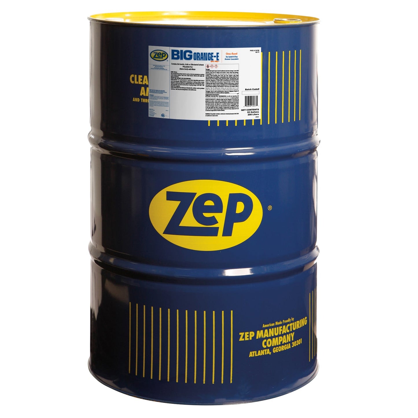 Zep Big Orange-E NPE Free Tar, Asphalt & Bug Remover Concentrate – Citrus Cleaner – 55 Gallon