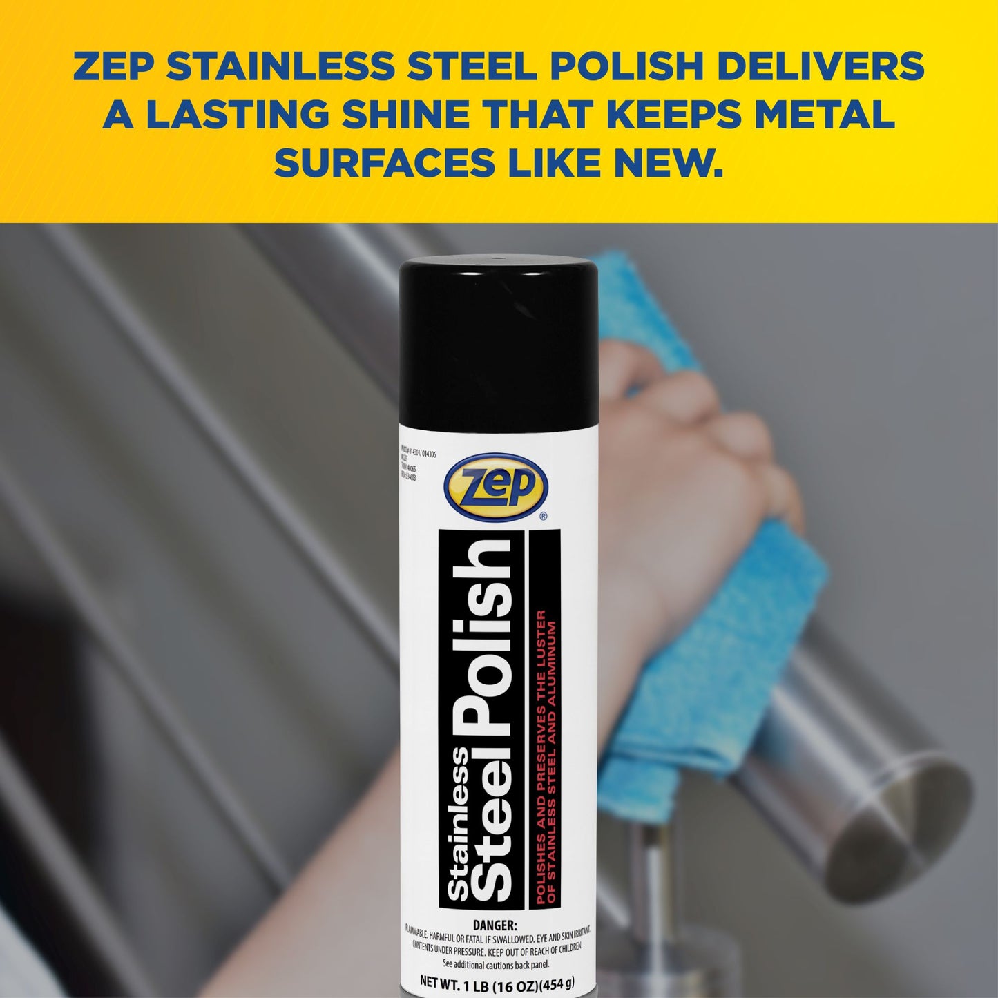 Zep Stainless Steel Polish – Prevents Rusting and Corrosion – 16 oz.