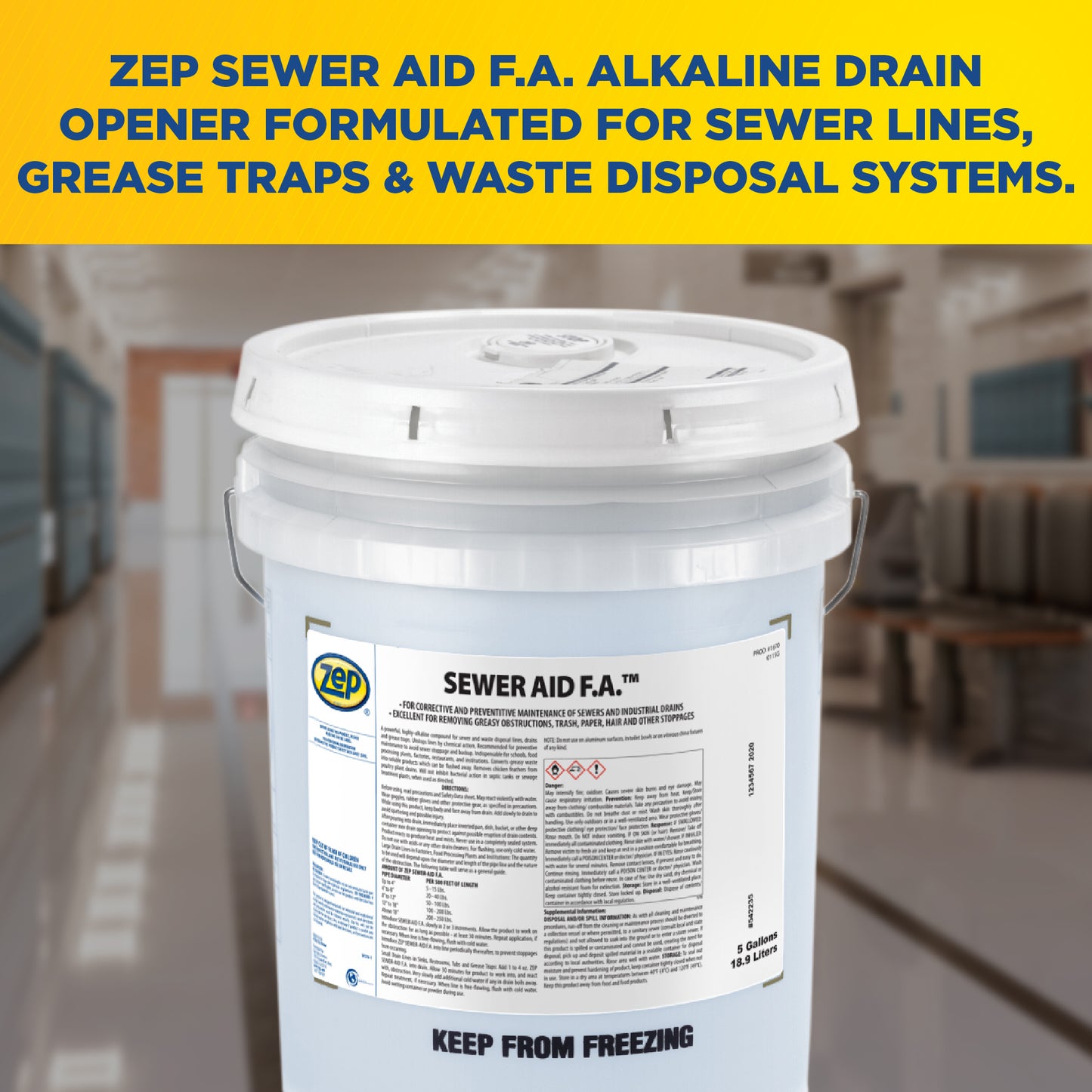 Sewer Aid F.A. Alkaline Drain Opener - 40 Lbs