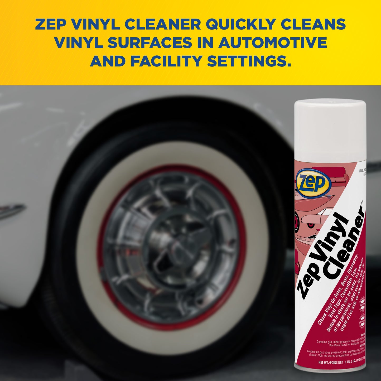 Zep Vinyl Cleaner – Cleans Furniture, Automotive and Marine Surfaces – 18 oz.