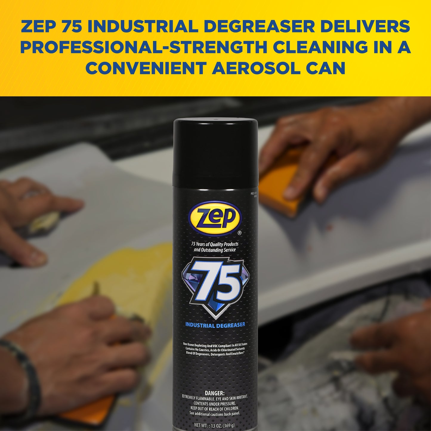 Zep 75 Industrial Degreaser Aerosol – Heavy-Duty Equipment and Tool Degreaser – 13 oz.
