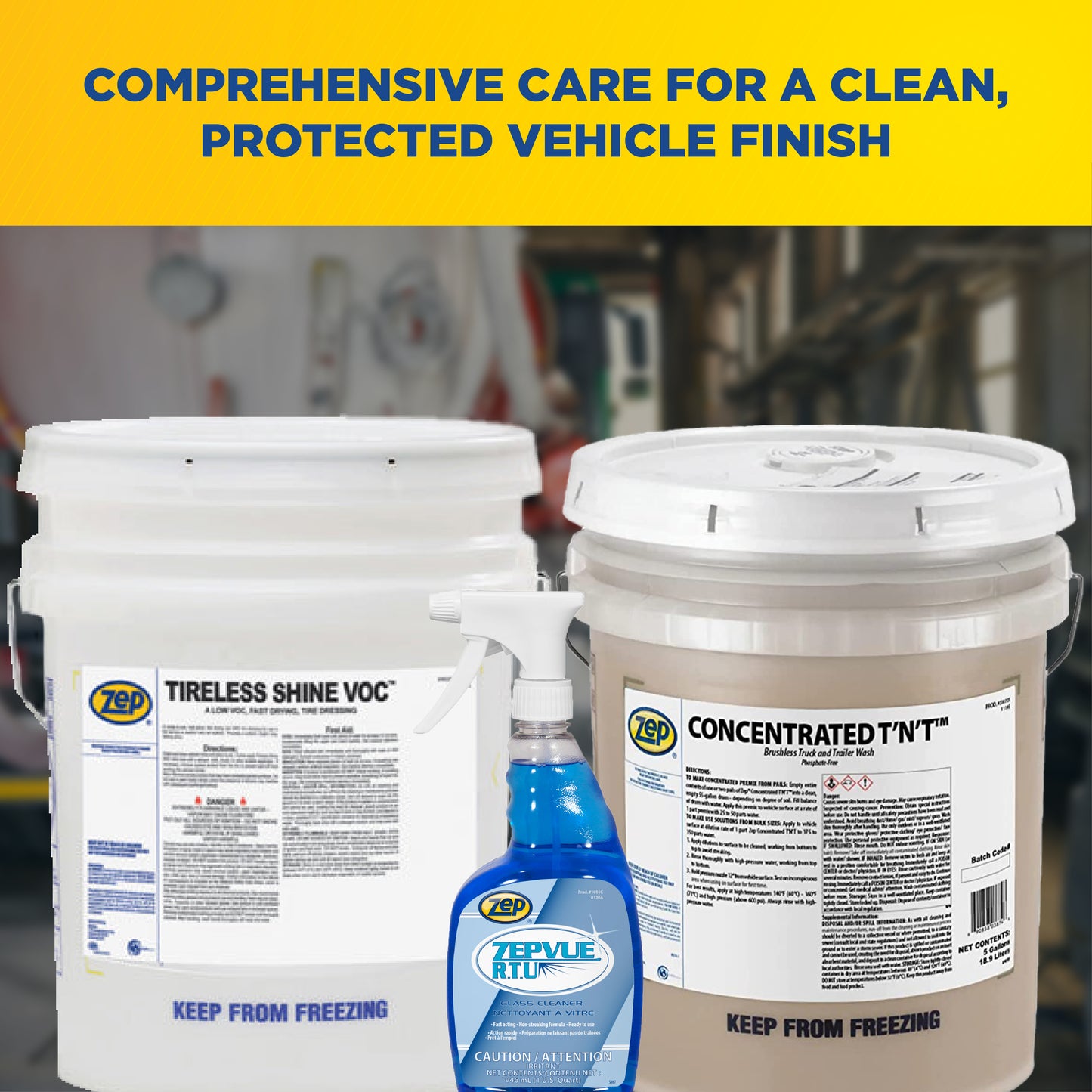 Zep Concentrated T’N’T Brushless Truck and Trailer Wash – Removes Dirt, Grime and Road Film – 5 Gallon