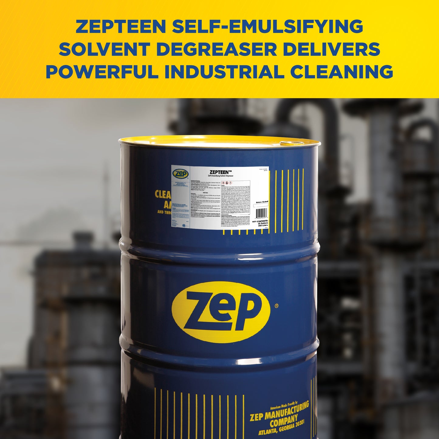 ZepTeen Ready-To-Use Self-Emulsifying Solvent Degreaser – Industrial Equipment Cleaner – 55 Gallon