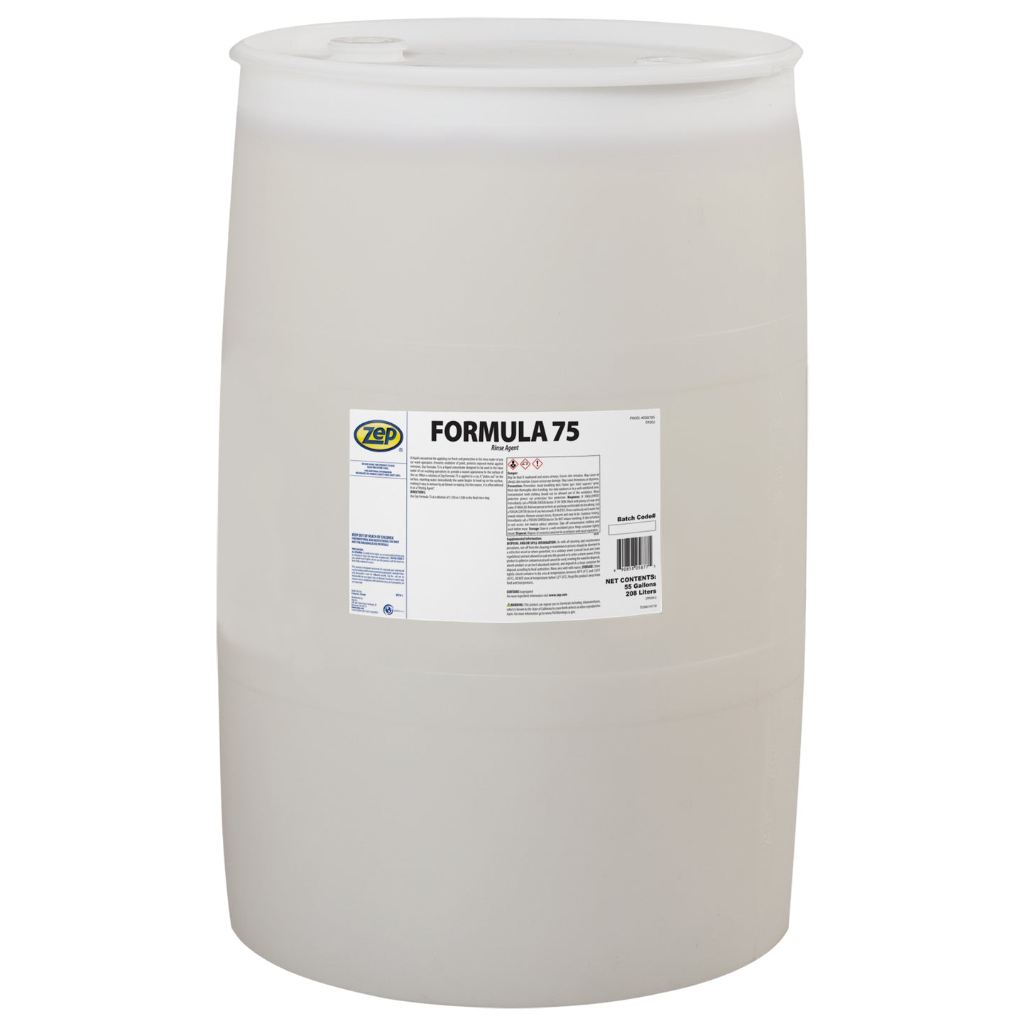 Zep Formula 75 Rinse Agent – Vehicle Wash Drying Agent - 55 Gallon