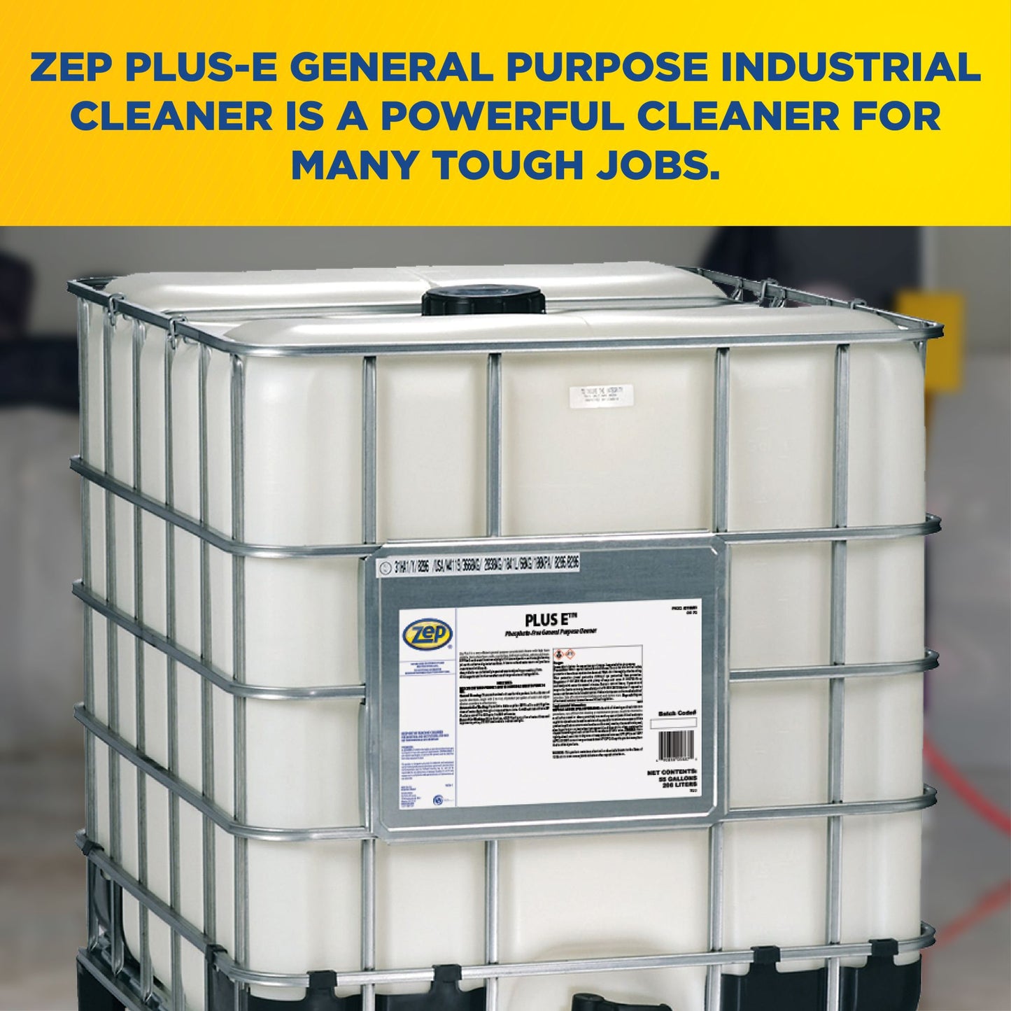 Zep Plus-E General-Purpose Cleaner – Multi-Surface Phosphate-Free Cleaner – 275 Gallon