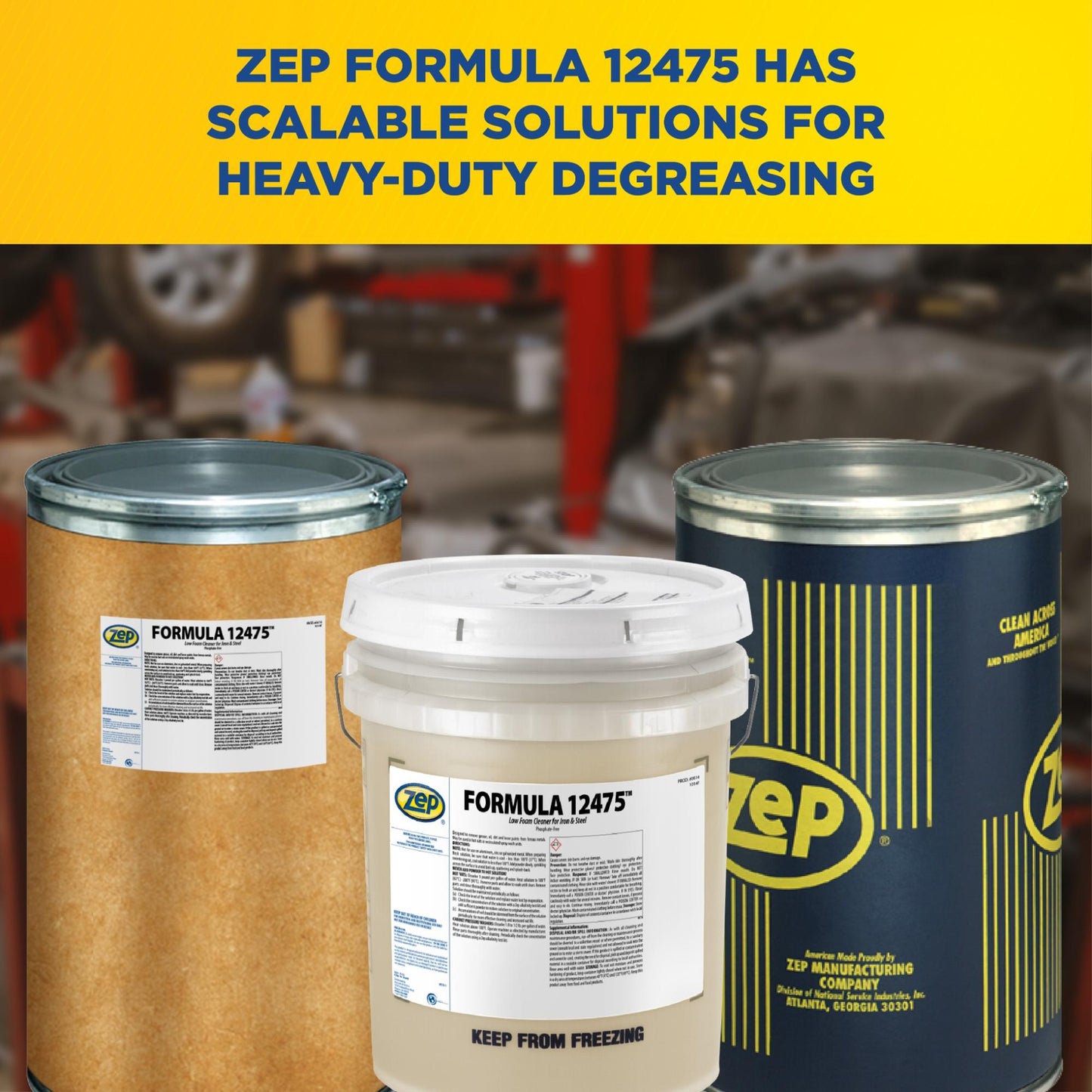Zep Formula 12475 Low Foam Powdered Cleaner – Iron & Steel Parts Degreaser – 500 Pounds
