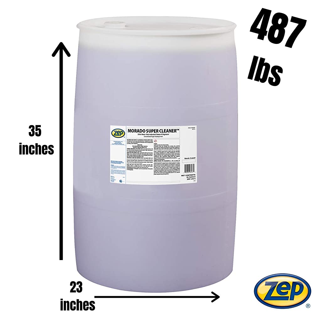 Zep Morado Extra Heavy-Duty Industrial Cleaner and Degreaser – Quickly Removes Grease – 55 Gallon with Zep Model 50 Polypropylene Piston Pump – Bundle