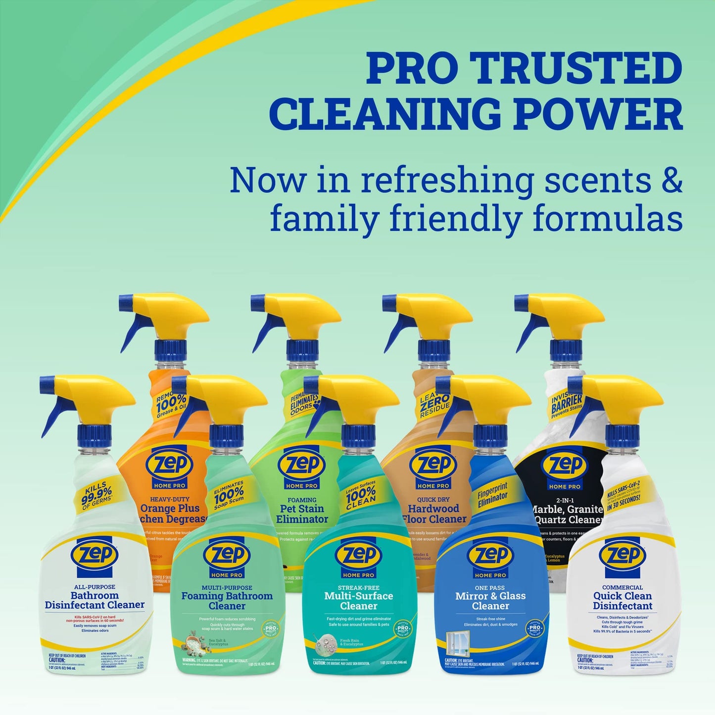 Zep Home Pro Multi-Purpose Foaming Bathroom Cleaner - Bleach-Free, Removes Hard Water Spots - 32 oz.