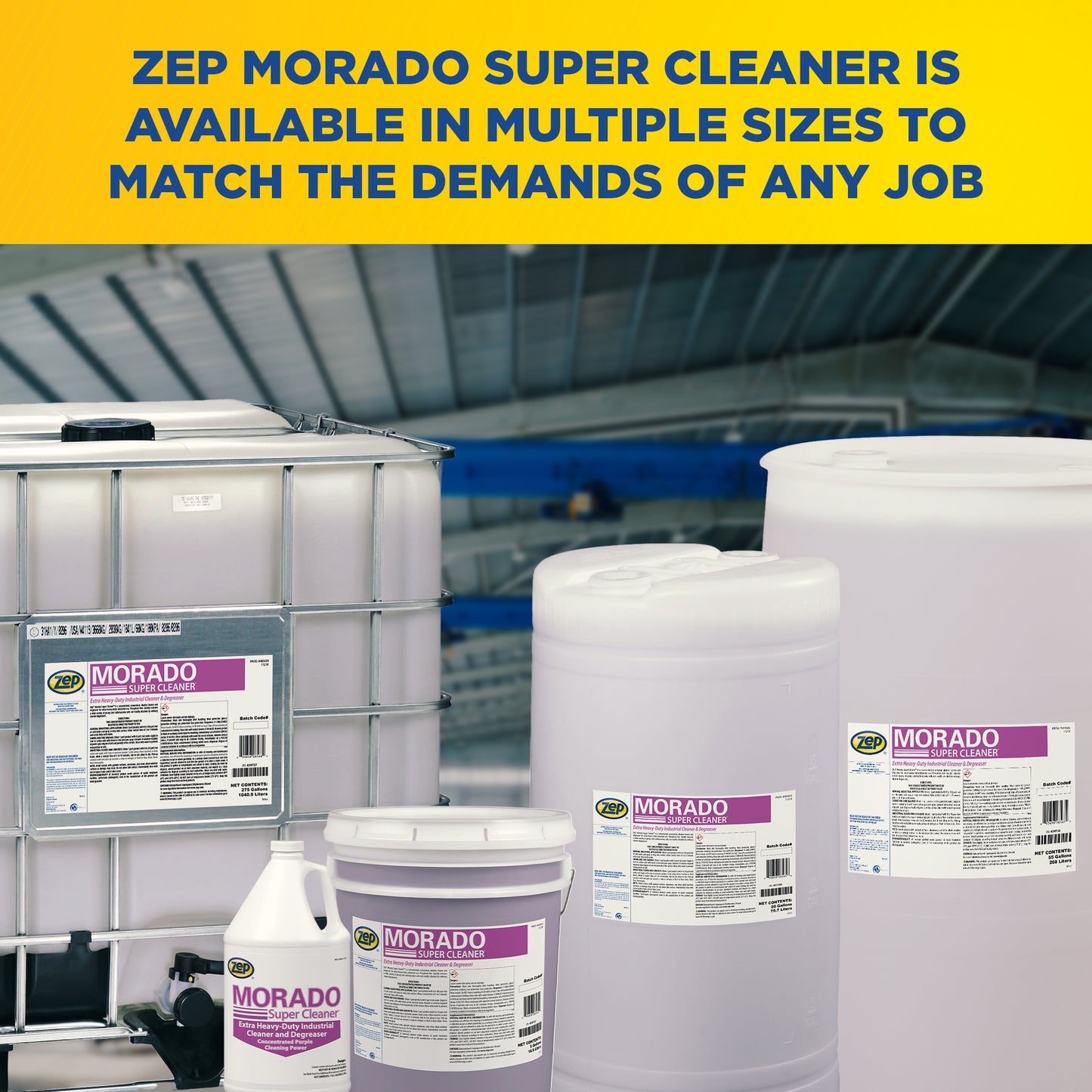 Zep Morado Extra Heavy-Duty Industrial Cleaner and Degreaser – Quickly Removes Grease – 55 Gallon