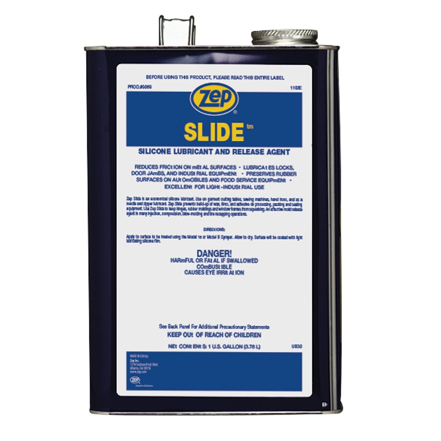 Zep Slide Silicone Lubricant and Release Agent – Reduce Friction – 1 Gallon