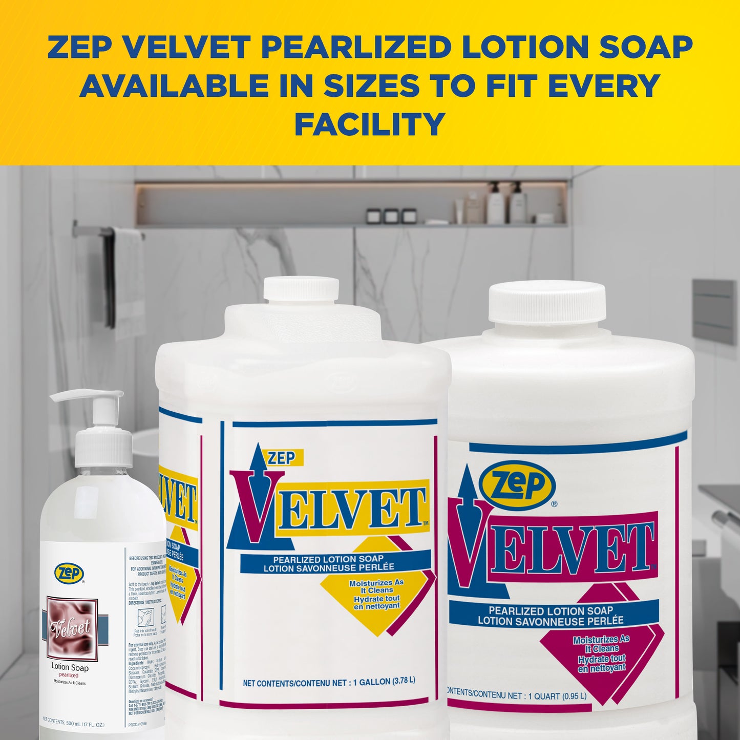 Zep Velvet Pearlized Lotion Soap – Cleans while Conditioning your Skin – 1 qt