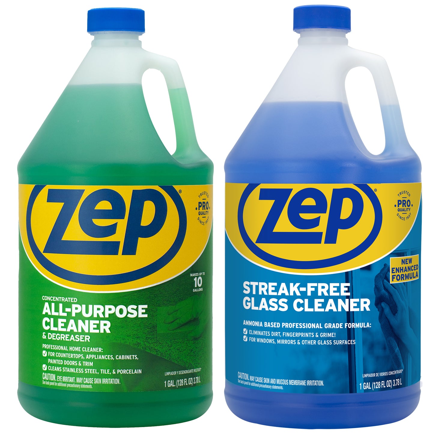Zep All-Purpose Cleaner & Degreaser Concentrate 1 Gal and Zep Streak-Free Glass Cleaner 1 Gal