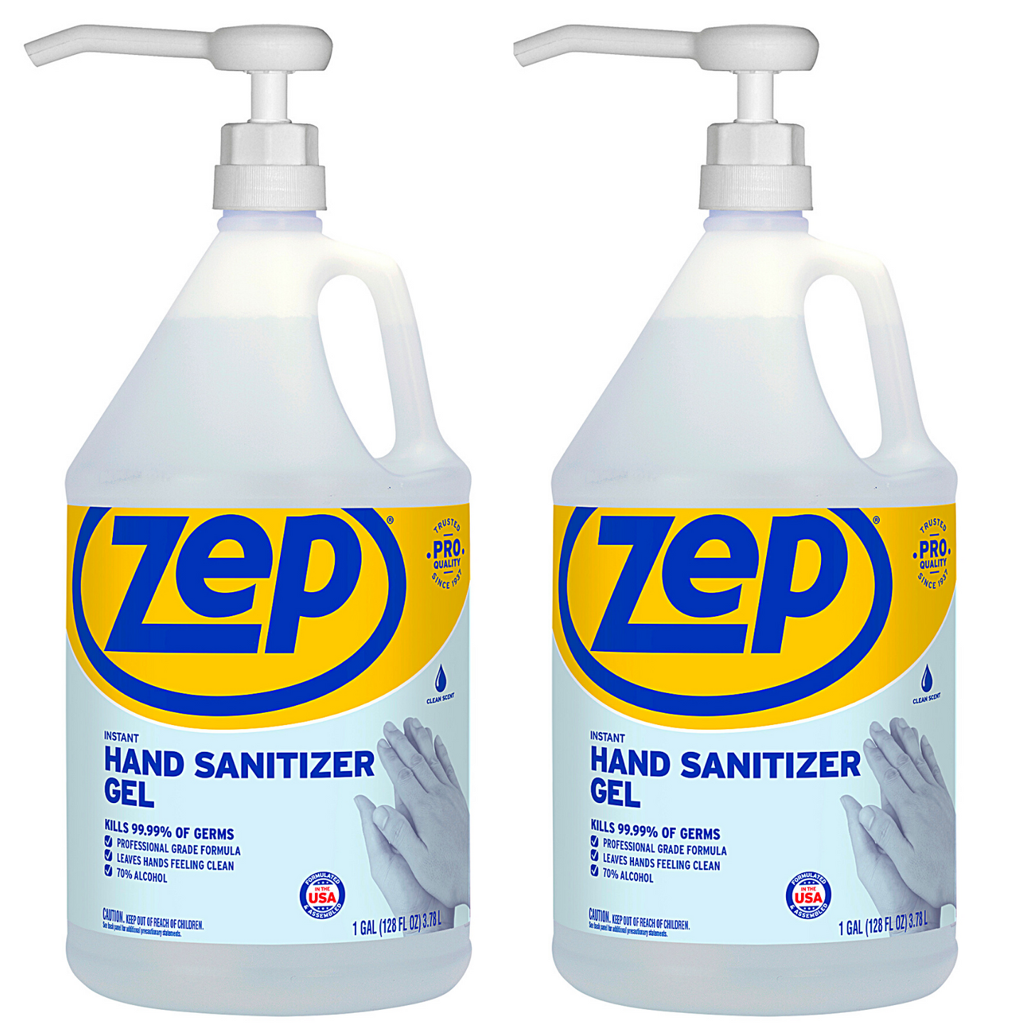 Zep Instant Hand Sanitizer Gel – Kills 99.99% of Germs – 1 Gallon