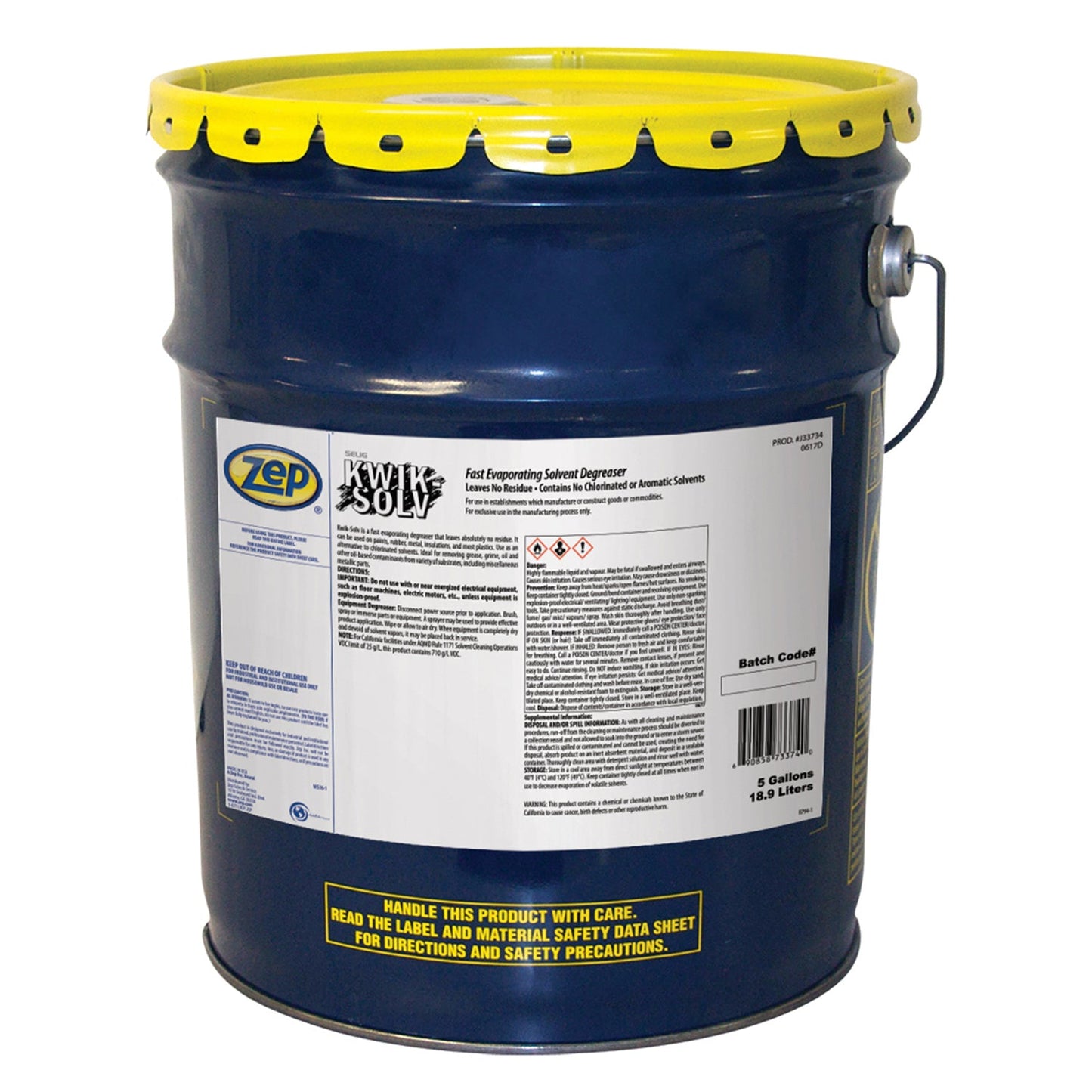 Zep Kwik-Solv Fast-Evaporating Solvent Degreaser – Evaporates Quickly – 5 Gallon