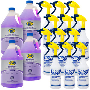 Zeptastic All-Purpose Cleaner and Degreaser With Lavender Scent 1 Gal (Case of 4) and Zep Professional Sprayer Bottle (Case of 12) Bundle
