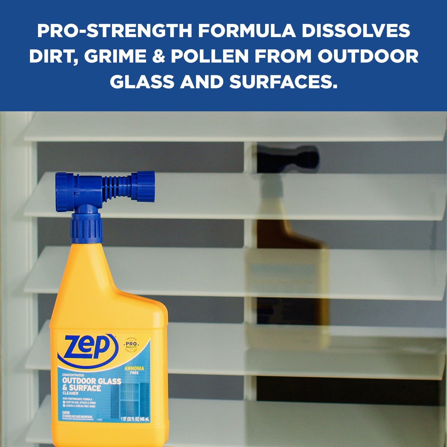 Zep Concentrated Outdoor Glass & Surface Cleaner – Streak-Free Shine – 32 oz
