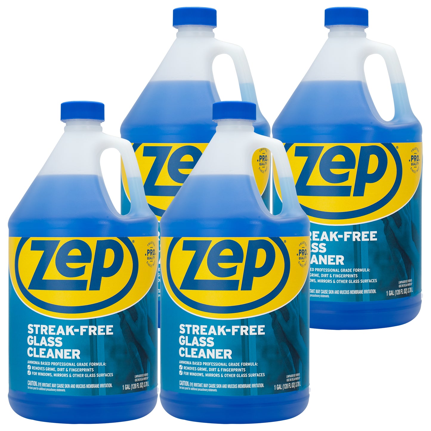 Zep Streak-Free Glass Cleaner – Ammonia-Based Formula – 1 Gallon