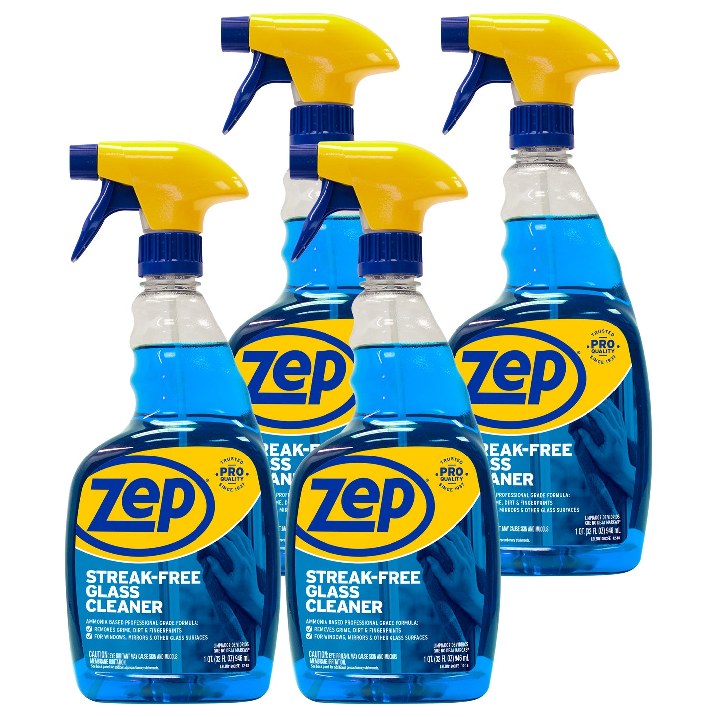 Zep Streak-Free Glass Cleaner – Ammonia-Based Formula – 32 oz