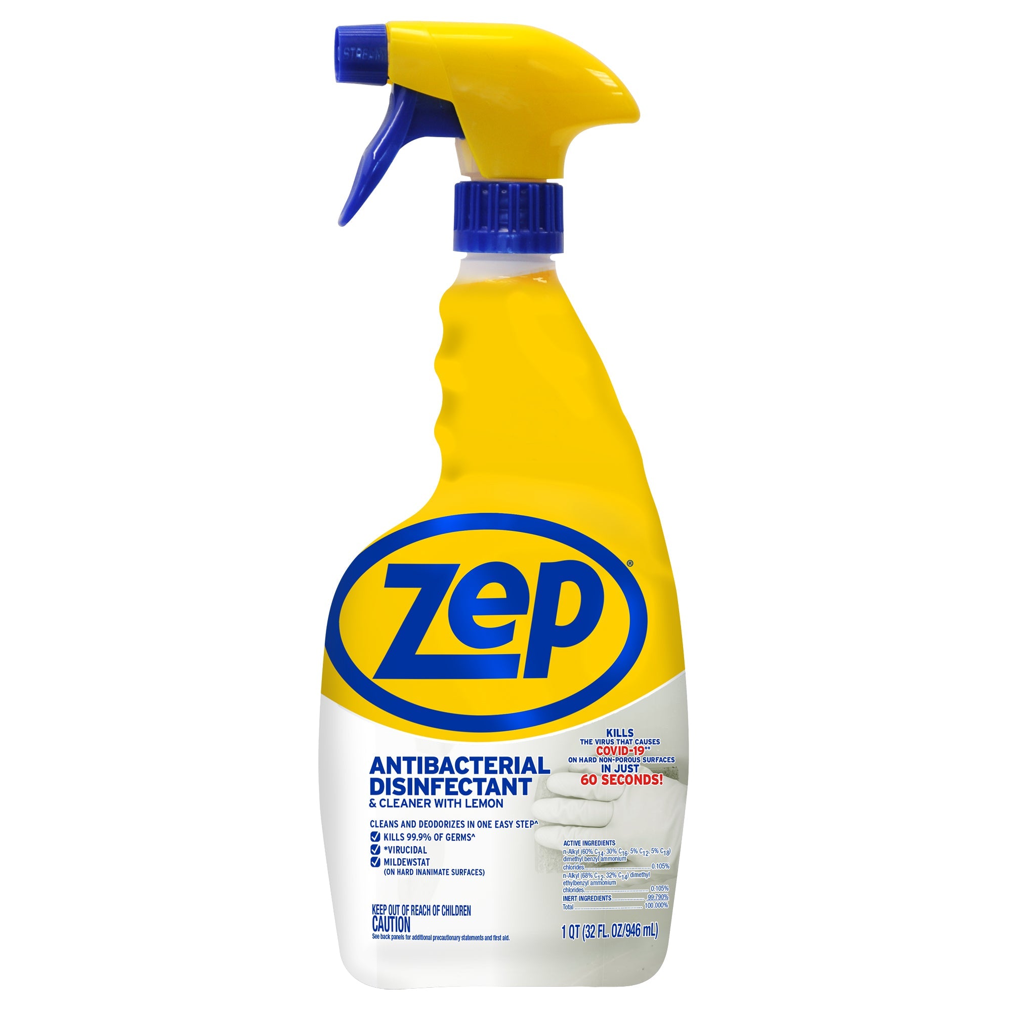 Antibacterial Disinfectant Cleaner With Lemon 32 Oz Zep Inc antibacterial-disinfectant-cleaner-with-lemon-32-oz-zep-inc