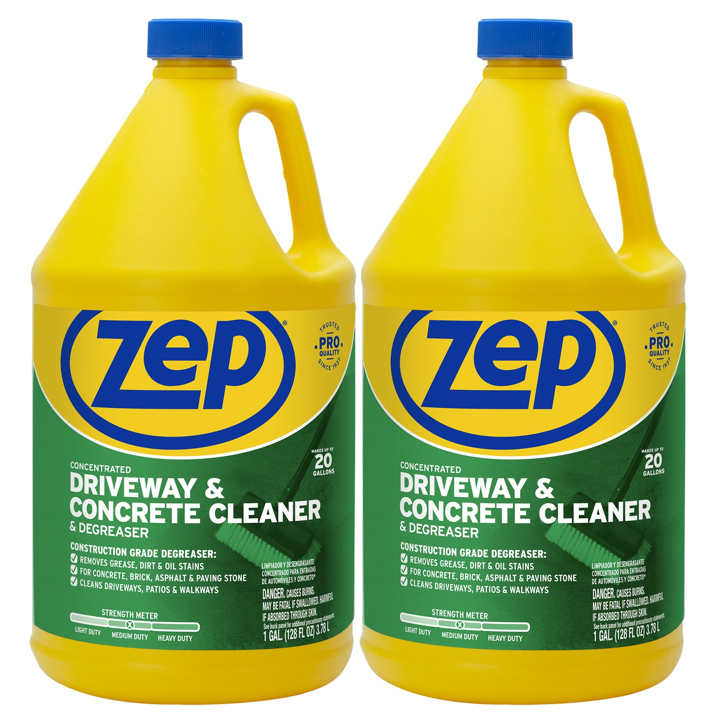 Zep Concentrated Driveway and Concrete Cleaner and Degreaser – Removes Grease and Oil Stains - 1 Gallon