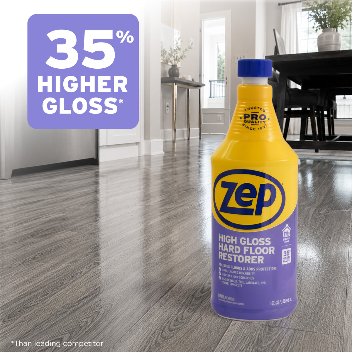 Zep High Gloss Hard Floor Restorer - 32 oz