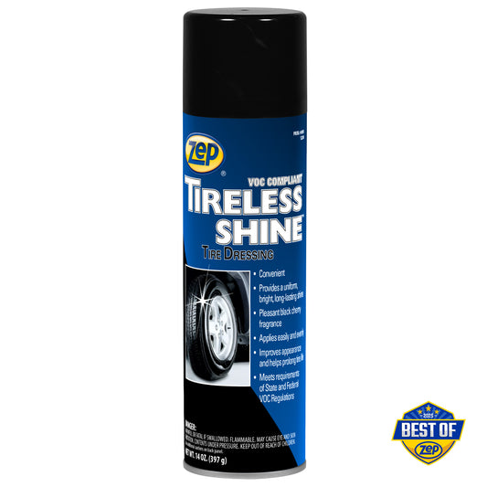 Zep Tireless Shine Tire Dressing – Long-Lasting Tire Shine – 14 oz.