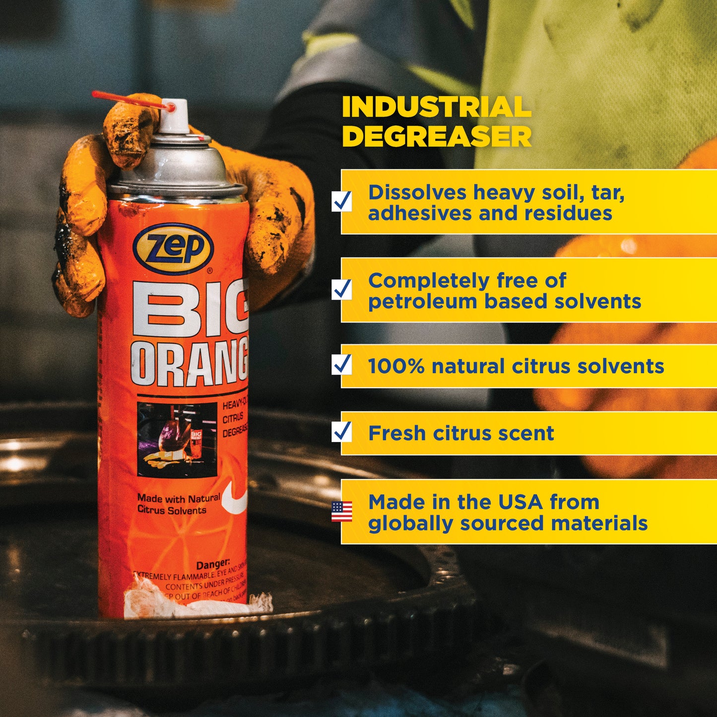 Big Orange Industrial Aerosol Citrus Degreaser - 15 oz.