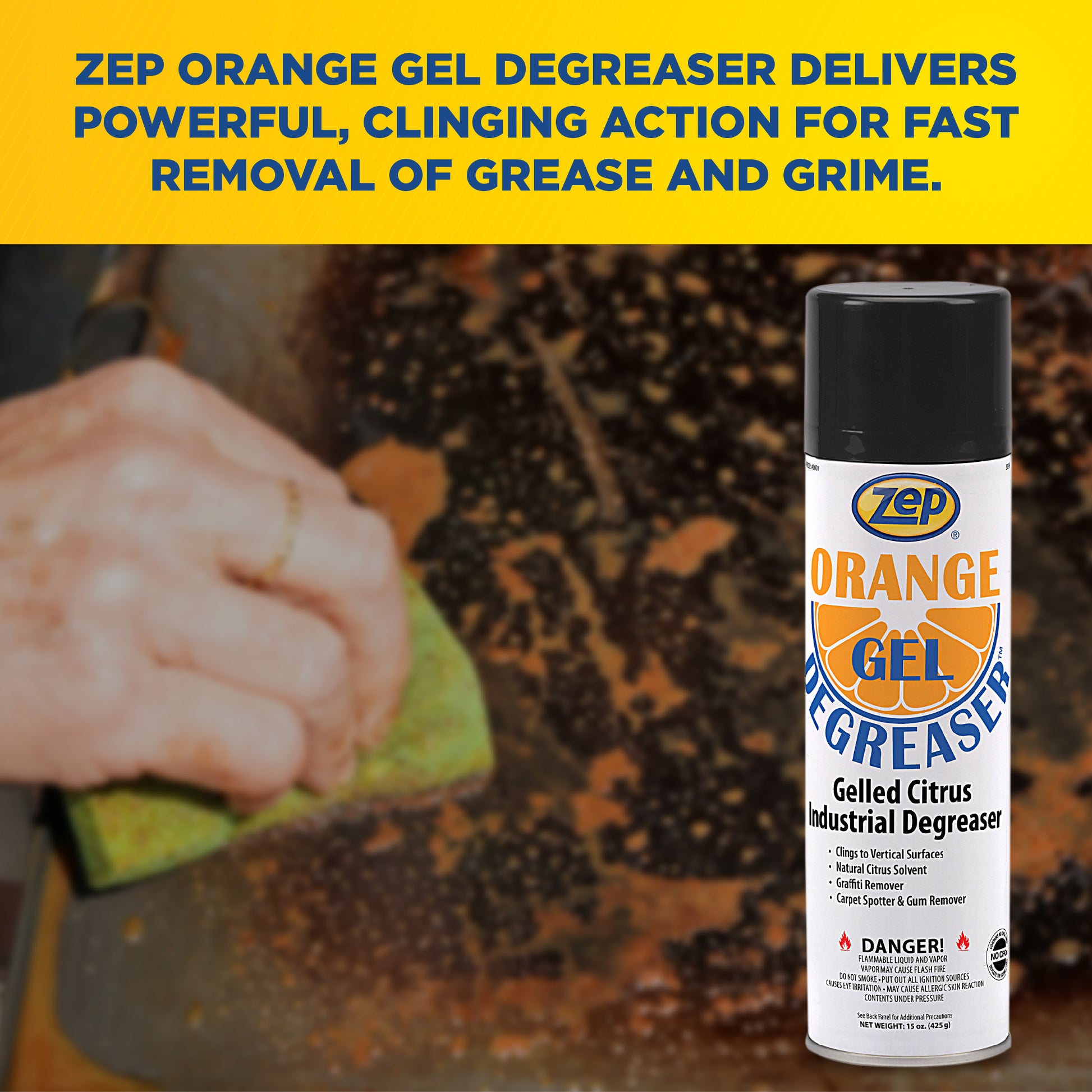 Zep Orange Gel Degreaser, 15 oz. Aerosol Can, 12 Cans/Case, 000101
