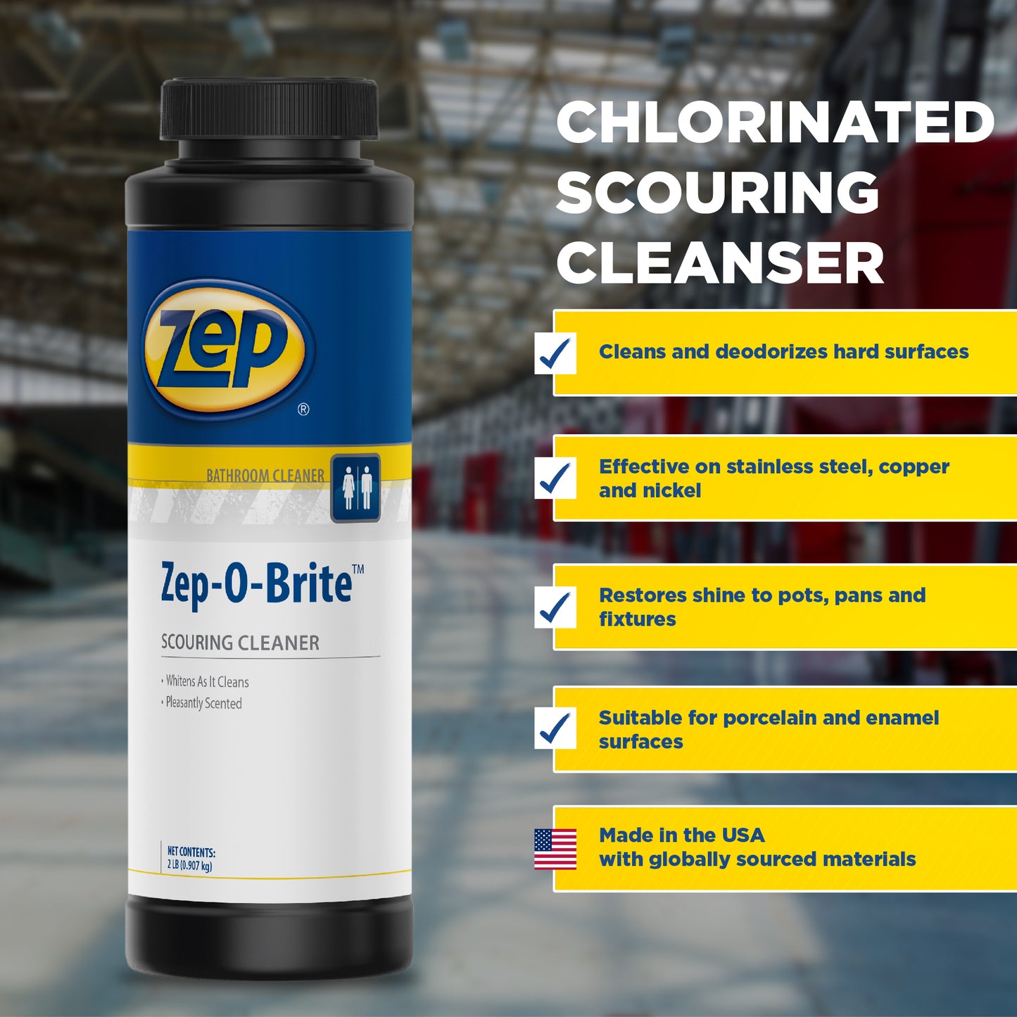 Zep-O-Brite Scouring Bathroom Cleanser - 2 LB
