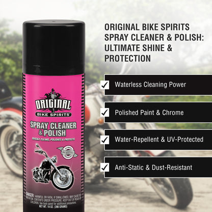 Original Bike Spirits Spray Cleaner & Polish – Cleans, Polishes & Protects – 14 oz