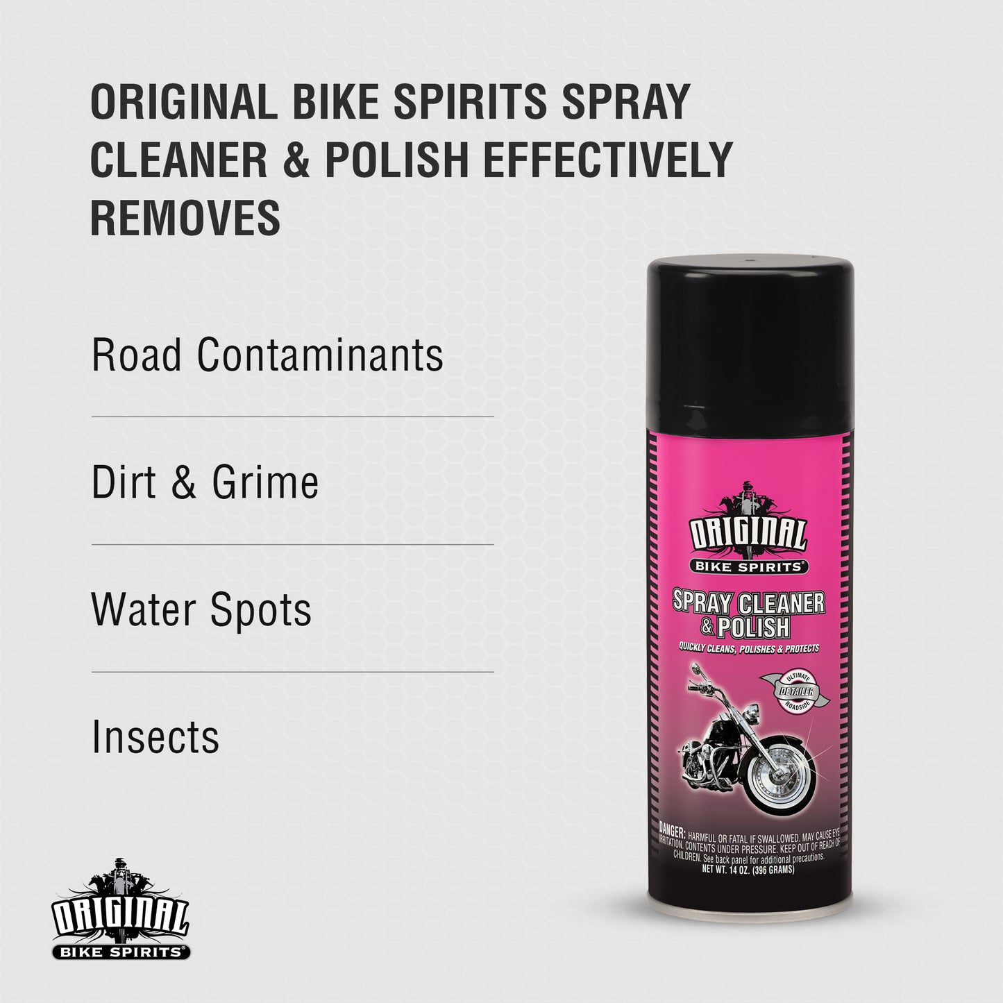 Original Bike Spirits Spray Cleaner & Polish – Cleans, Polishes & Protects – 14 oz