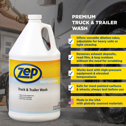 Zep Professional Truck & Trailer Wash – Remove Tough Road Grime – 1 Gallon