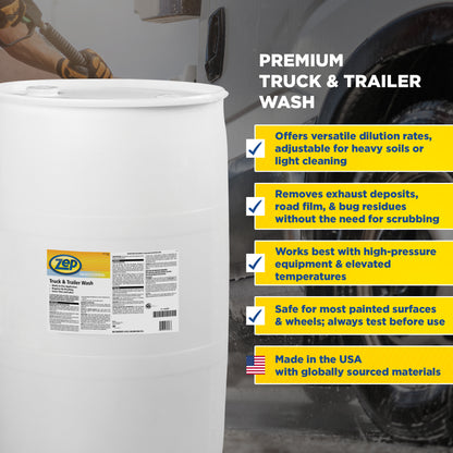 Zep Professional Truck & Trailer Wash – Remove Tough Road Grime – 55 Gallon