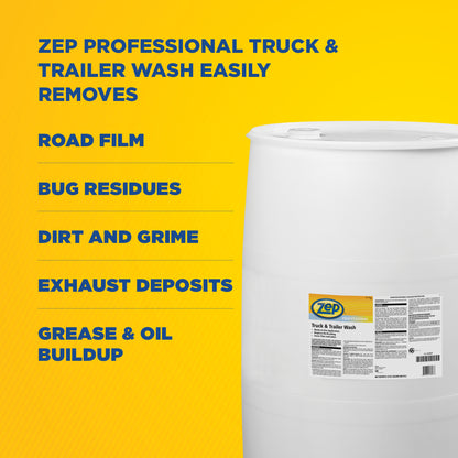 Zep Professional Truck & Trailer Wash – Remove Tough Road Grime – 55 Gallon