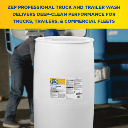 Zep Professional Truck & Trailer Wash – Remove Tough Road Grime – 55 Gallon with Zep Model 50 Polypropylene Piston Pump – Bundle