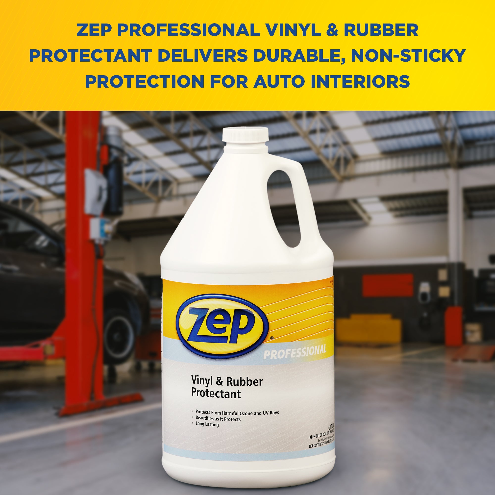 Zep Professional Vinyl & Rubber Protectant - Cleans and