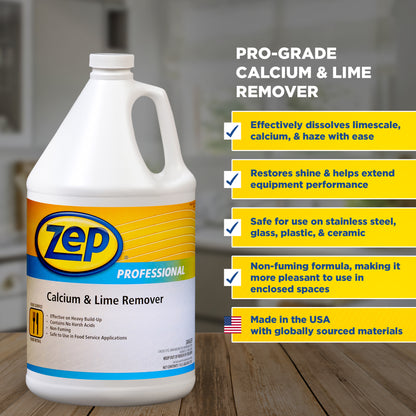 Zep Professional Calcium and Lime Remover – Effective on Heavy Calcium Build-up – 1 Gallon