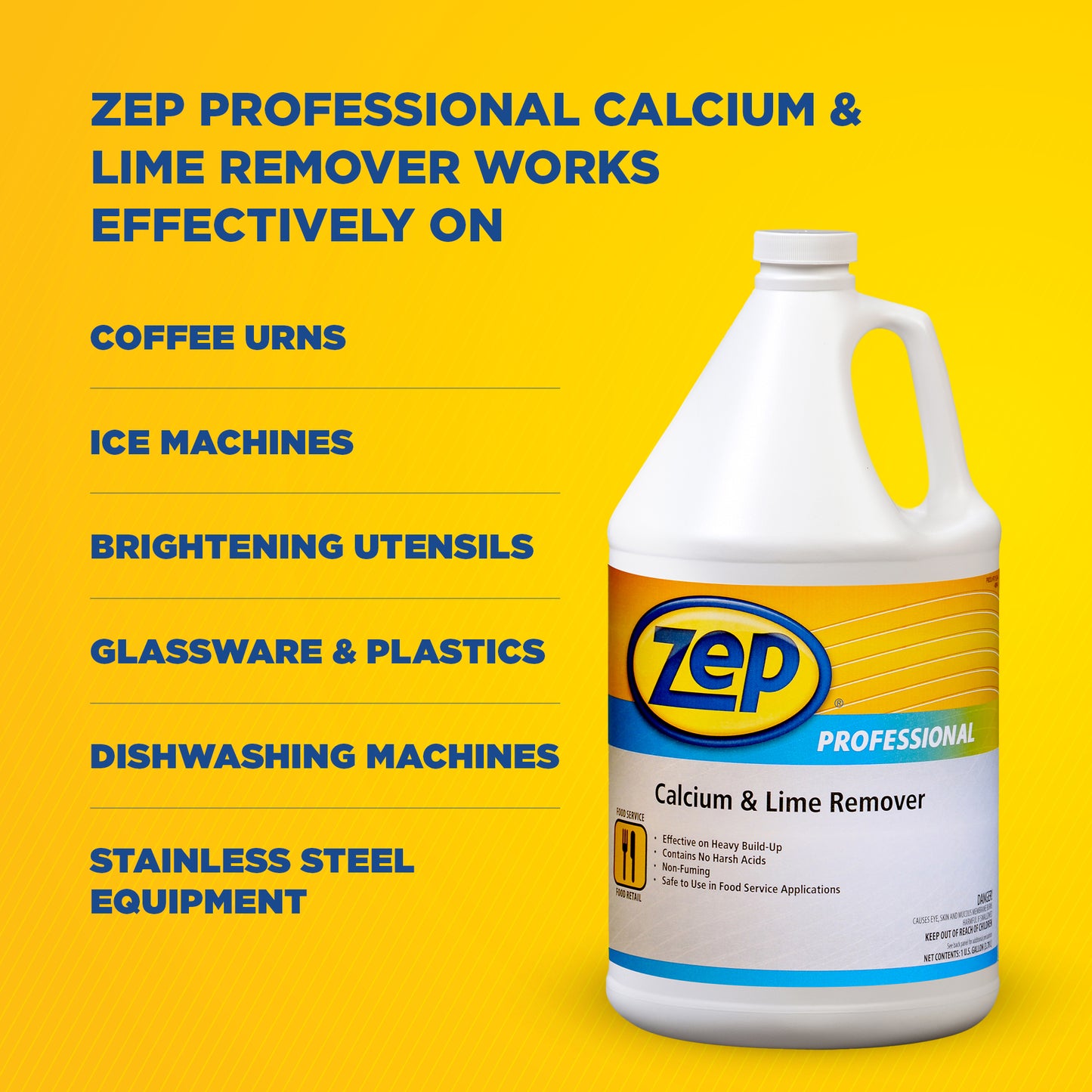 Zep Professional Calcium and Lime Remover – Effective on Heavy Calcium Build-up – 1 Gallon