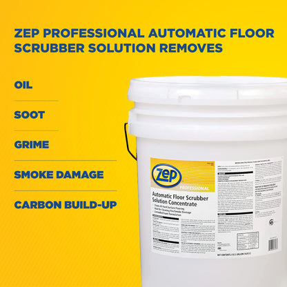 Zep Professional Automatic Floor Scrubber Solution Concentrate – Removes Smoke Damage – 5 Gallons