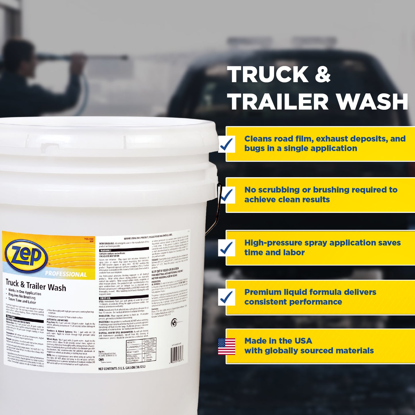 Zep Professional Truck & Trailer Wash - 5 gallon