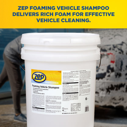 Zep Professional Foaming Vehicle Shampoo – Effective Soil Removal – 5 Gallon