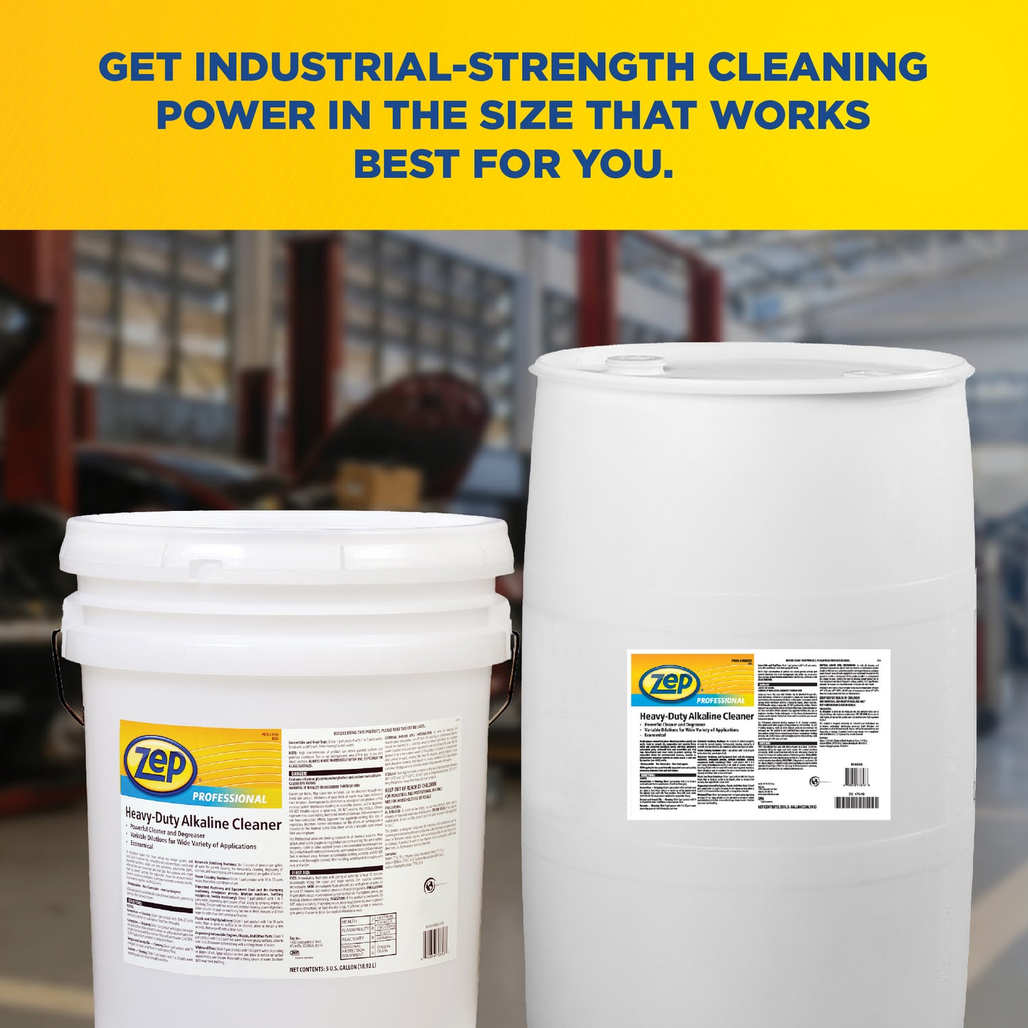 Zep Professional Heavy-Duty Alkaline Cleaner – Powerful Cleaner & Degreaser – 5 Gallons