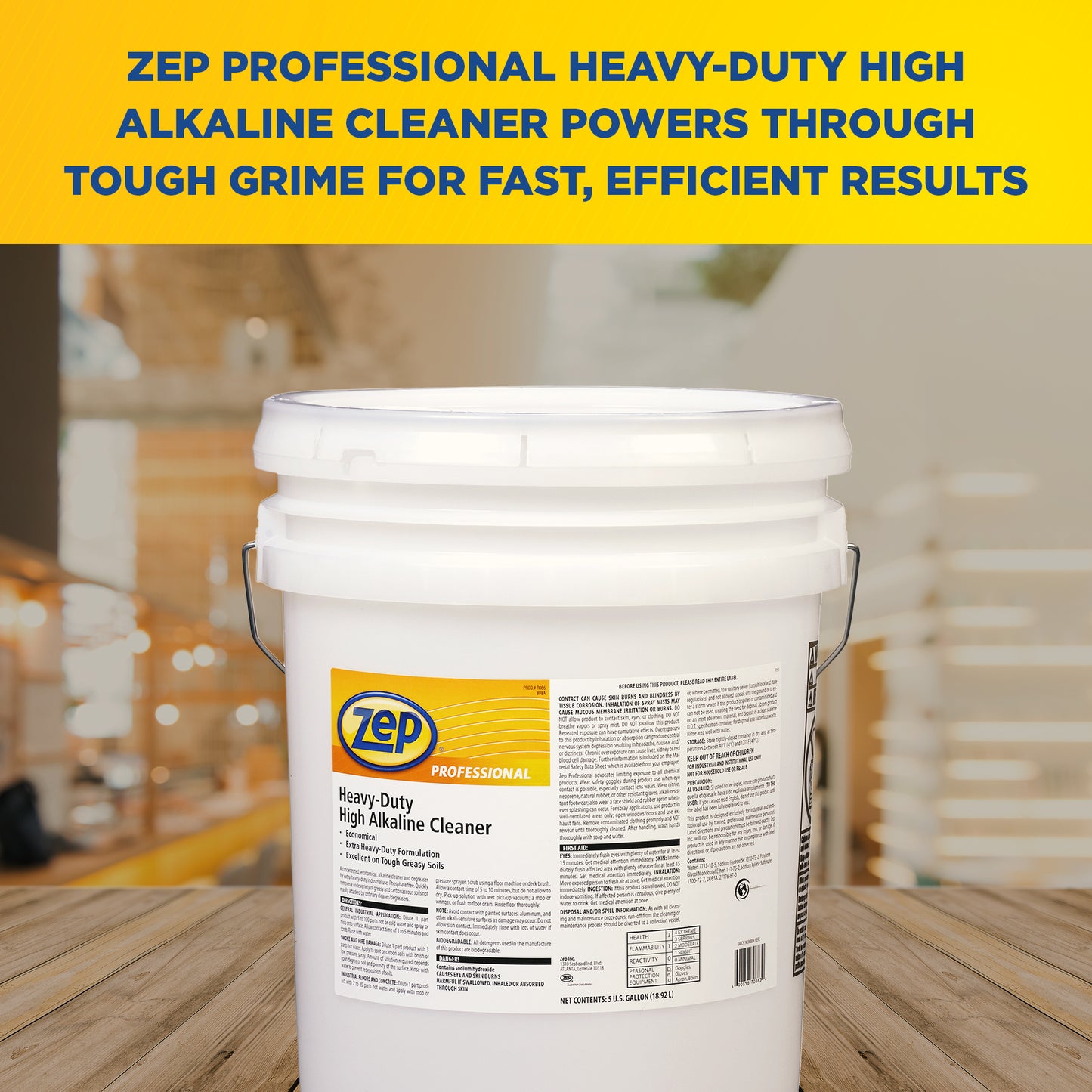 Zep Professional Heavy-Duty High Alkaline Cleaner – Eliminates Greasy Soils – 5 Gallon