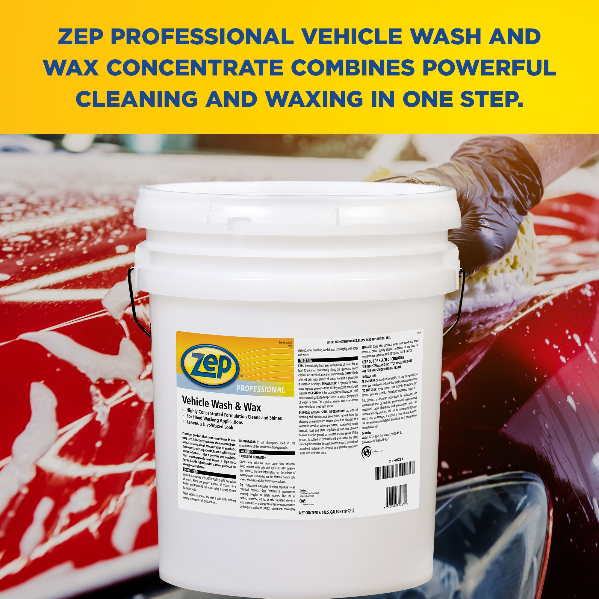 Zep Professional Vehicle Wash and Wax Concentrate – Premium