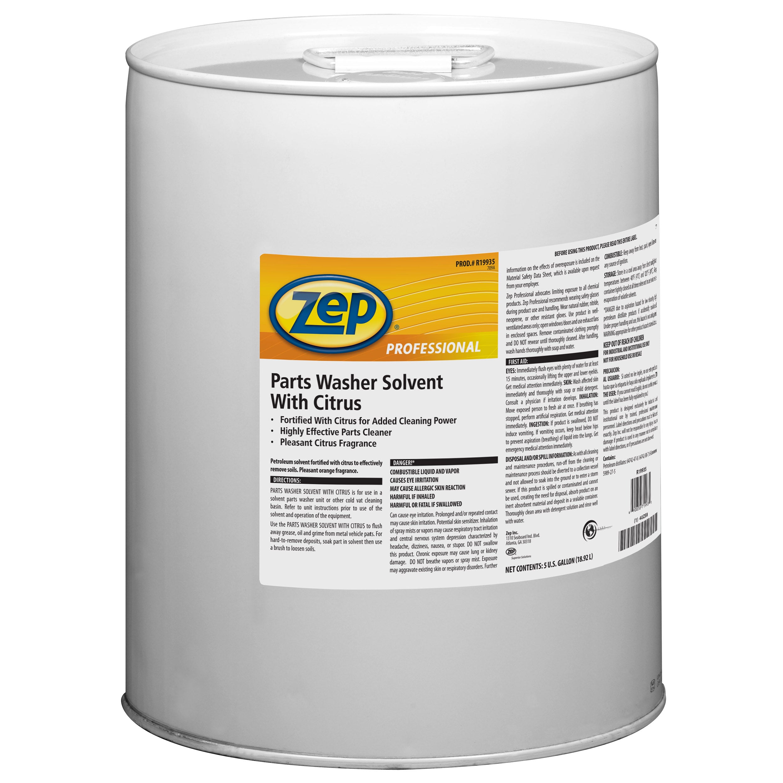Zep Parts Washer Solvent with Citrus – Removes Grease from Parts