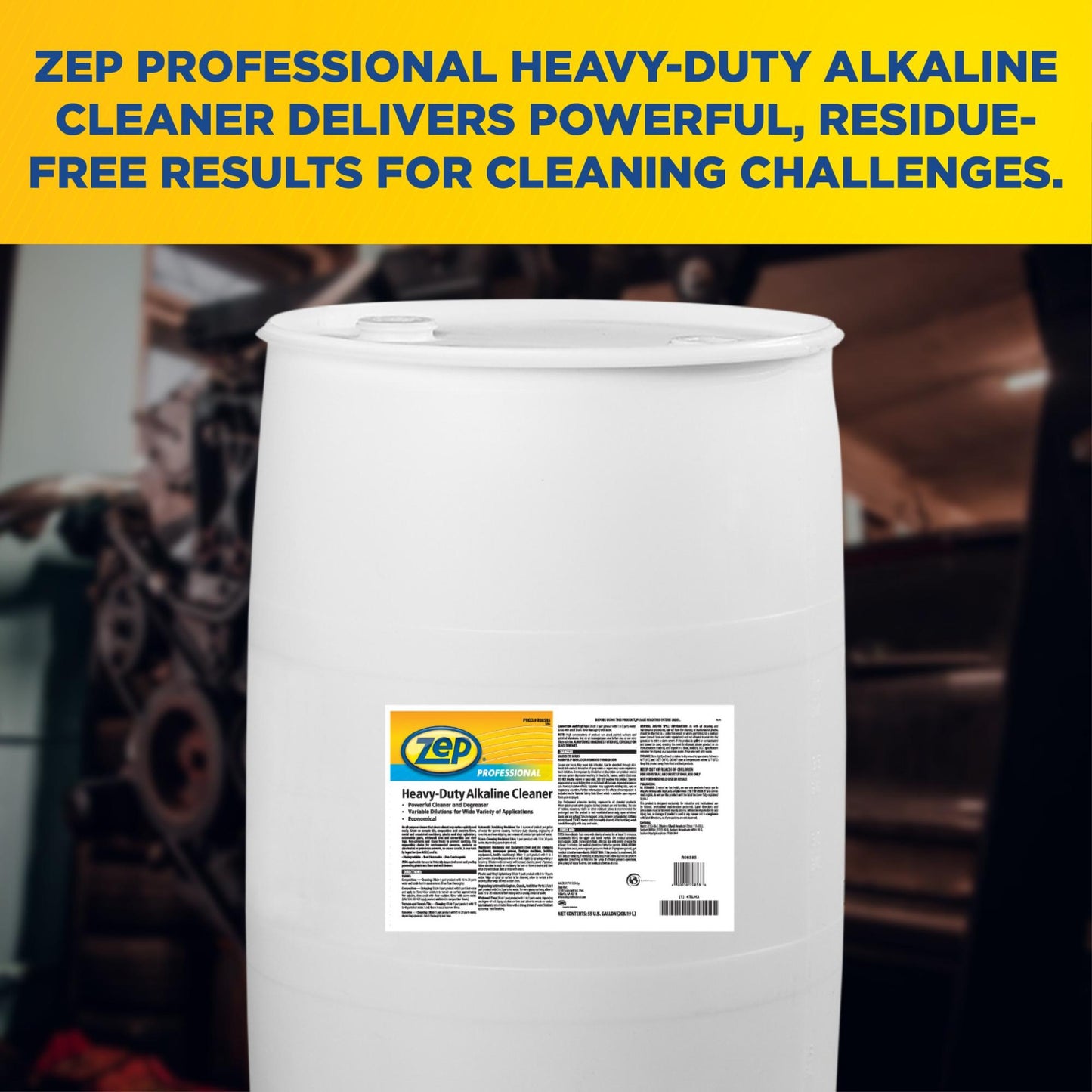 Zep Professional Heavy-Duty Alkaline Cleaner – Powerful Cleaner & Degreaser – 55 Gallons