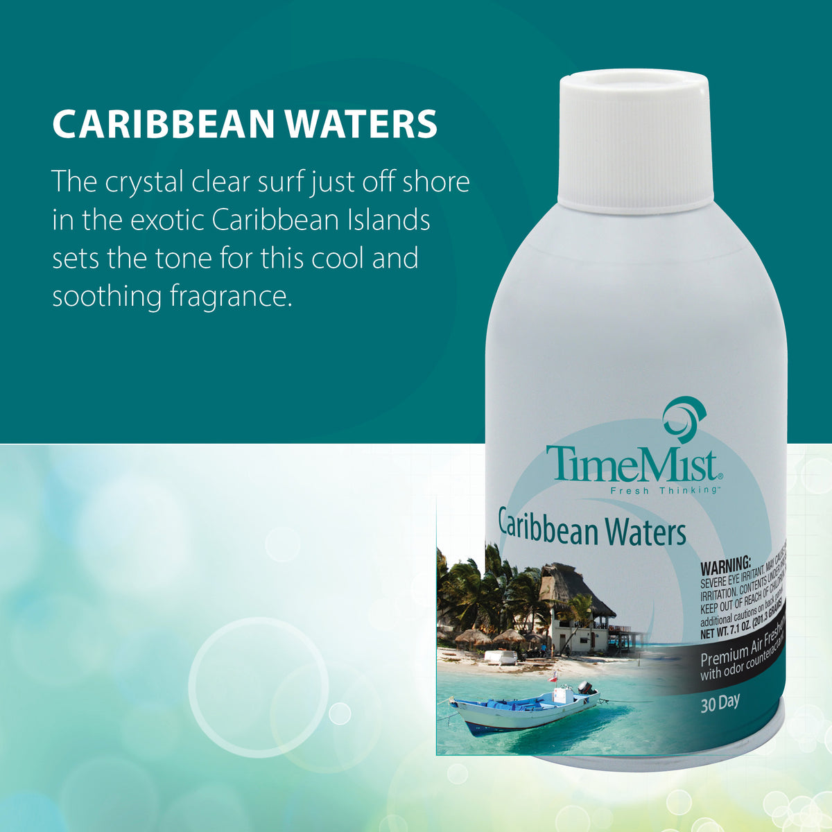 Premium TimeMist Metered 30 Day Air Freshener - Caribbean Waters - 7 Oz.
