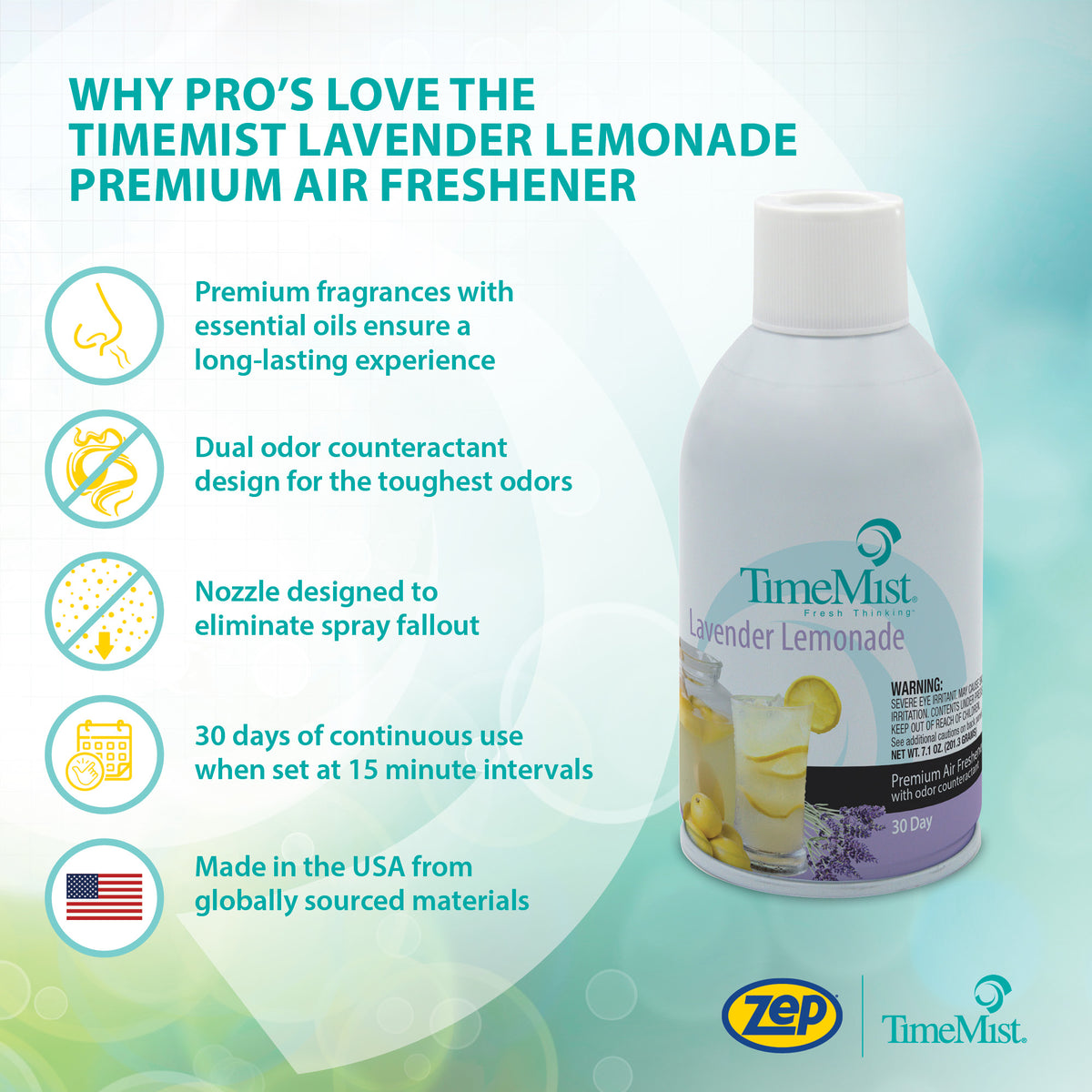 TimeMist Premium Metered Air Freshener Refills, Lavender Lemonade (Case of 12) with Meter Mist 3000 Ultra Dispenser (2 Pack) Bundle
